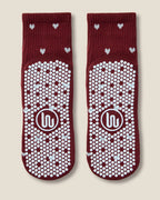 [MoveActive] Crew Non Slip Grip Socks - Love Me Cabernet