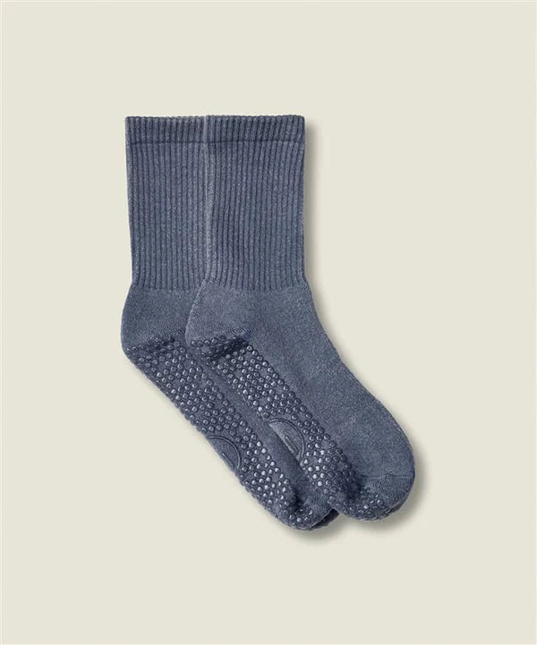 Crew Non Slip Grip Socks - Dusty Denim