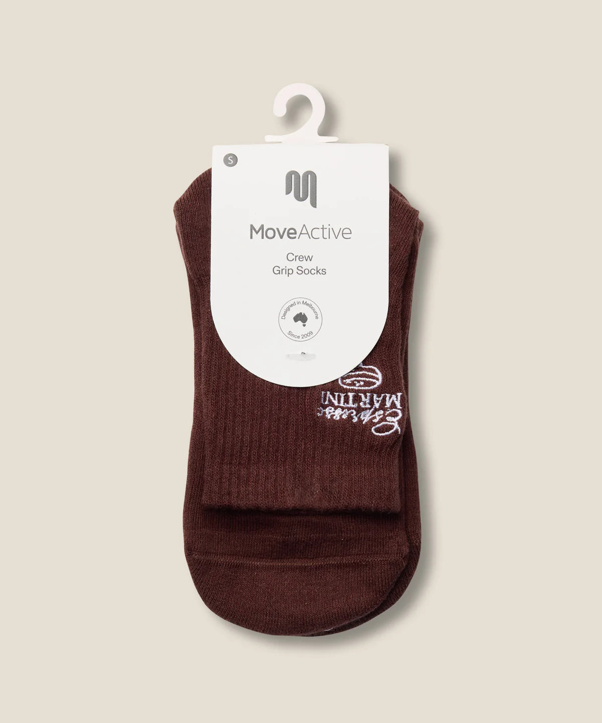 Crew Non Slip Grip Socks - Espresso Martini