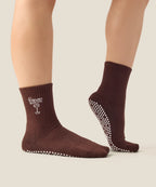 Crew Non Slip Grip Socks - Espresso Martini
