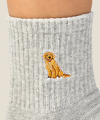 Crew Non Slip Grip Socks - Golden Retriever Grey Marle