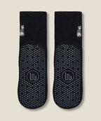 Crew Non Slip Grip Socks - Grey Cat Black
