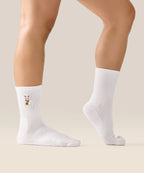 Crew Non Slip Grip Socks - Fortune Kitty Ivory