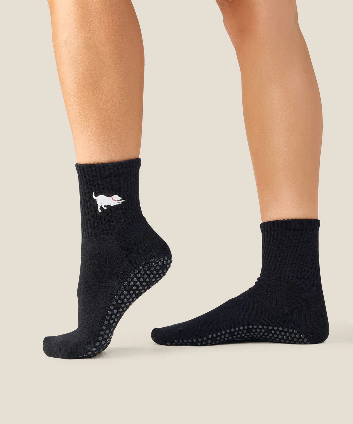 Crew Non Slip Grip Socks - Labrador Black
