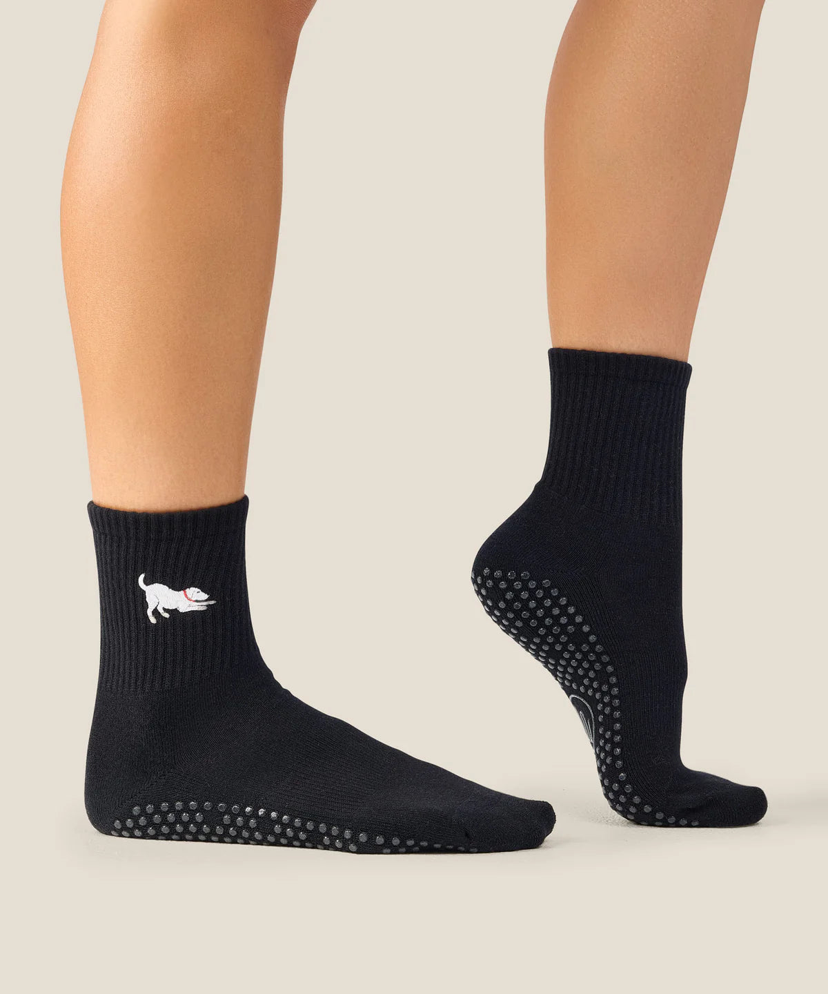 Crew Non Slip Grip Socks - Labrador Black