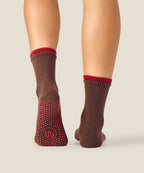 Crew Non Slip Grip Socks - Layer Espresso