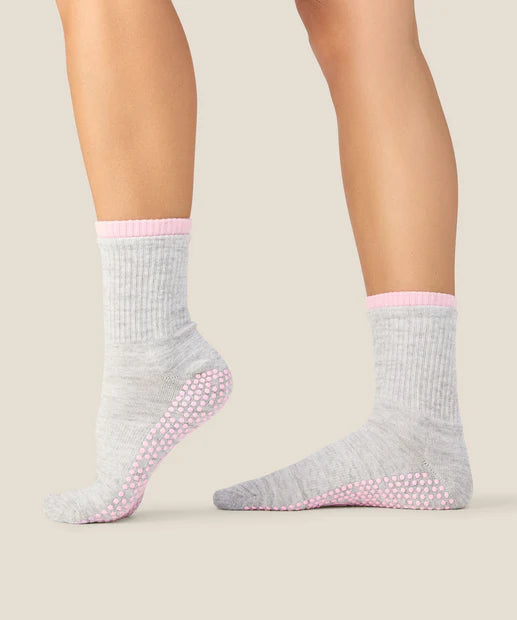Crew Non Slip Grip Socks - Layer Grey