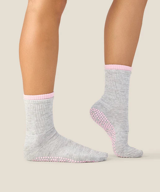 Crew Non Slip Grip Socks - Layer Grey