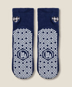 Crew Non Slip Grip Socks - Gingham Heart Navy