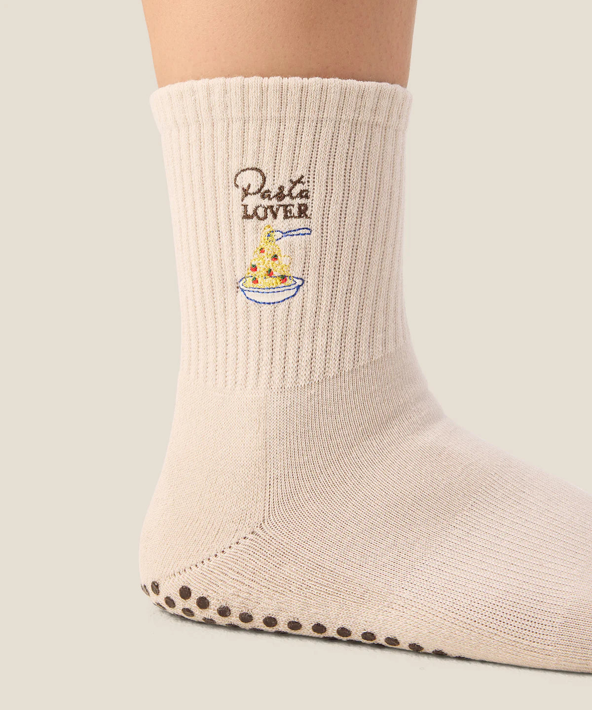 Crew Non Slip Grip Socks - Pasta Lover