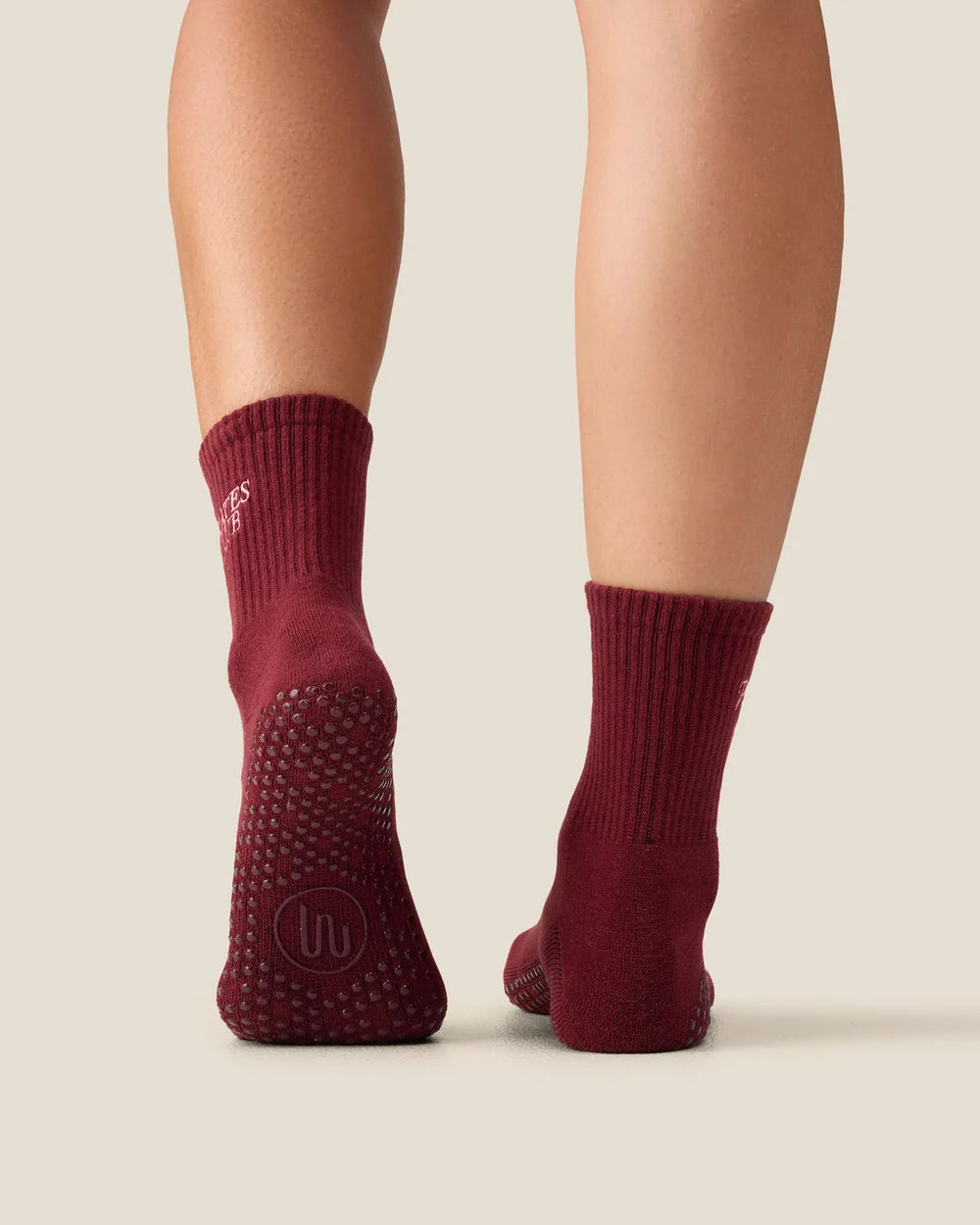 [MoveActive] Crew Non Slip Grip Socks - Pilates Club Cabernet