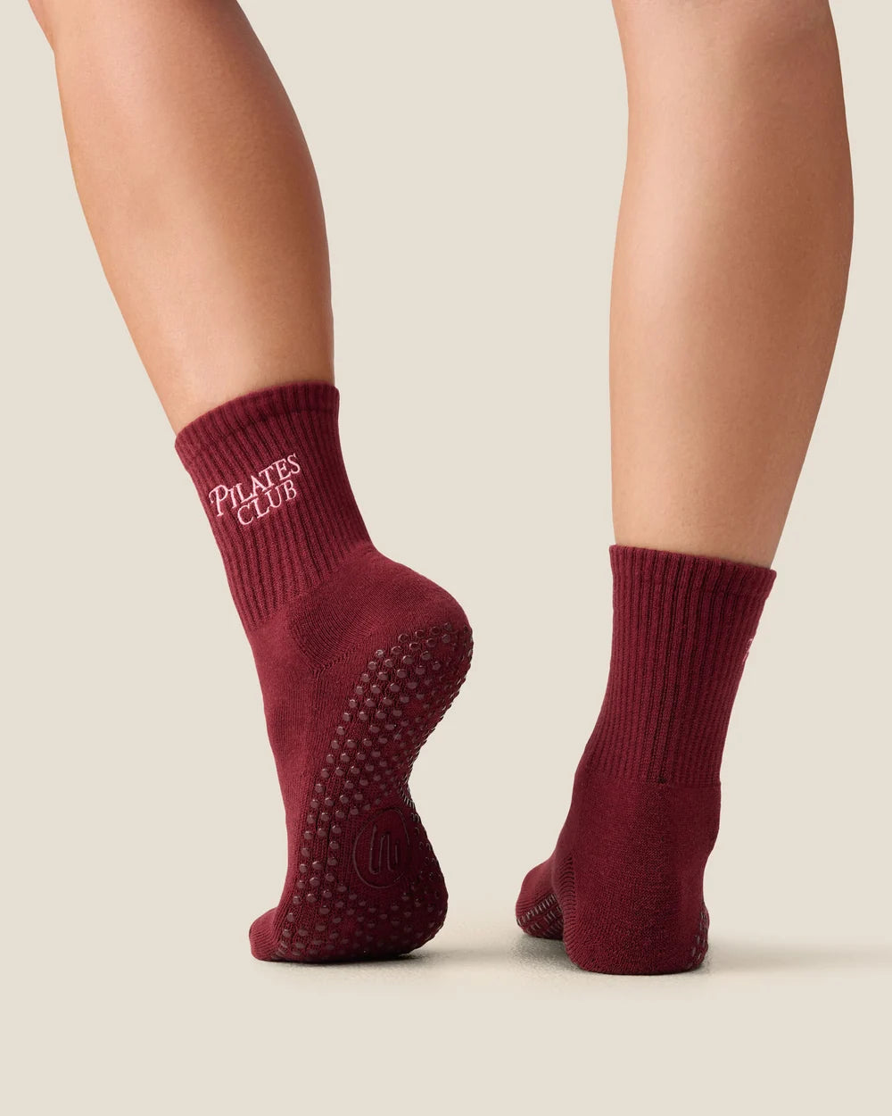 [MoveActive] Crew Non Slip Grip Socks - Pilates Club Cabernet