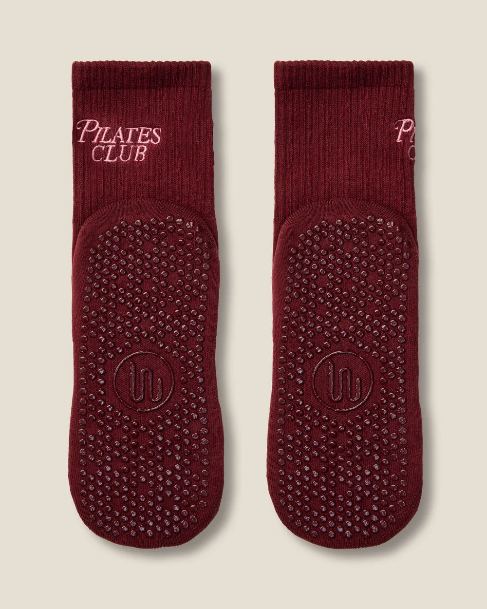 [MoveActive] Crew Non Slip Grip Socks - Pilates Club Cabernet