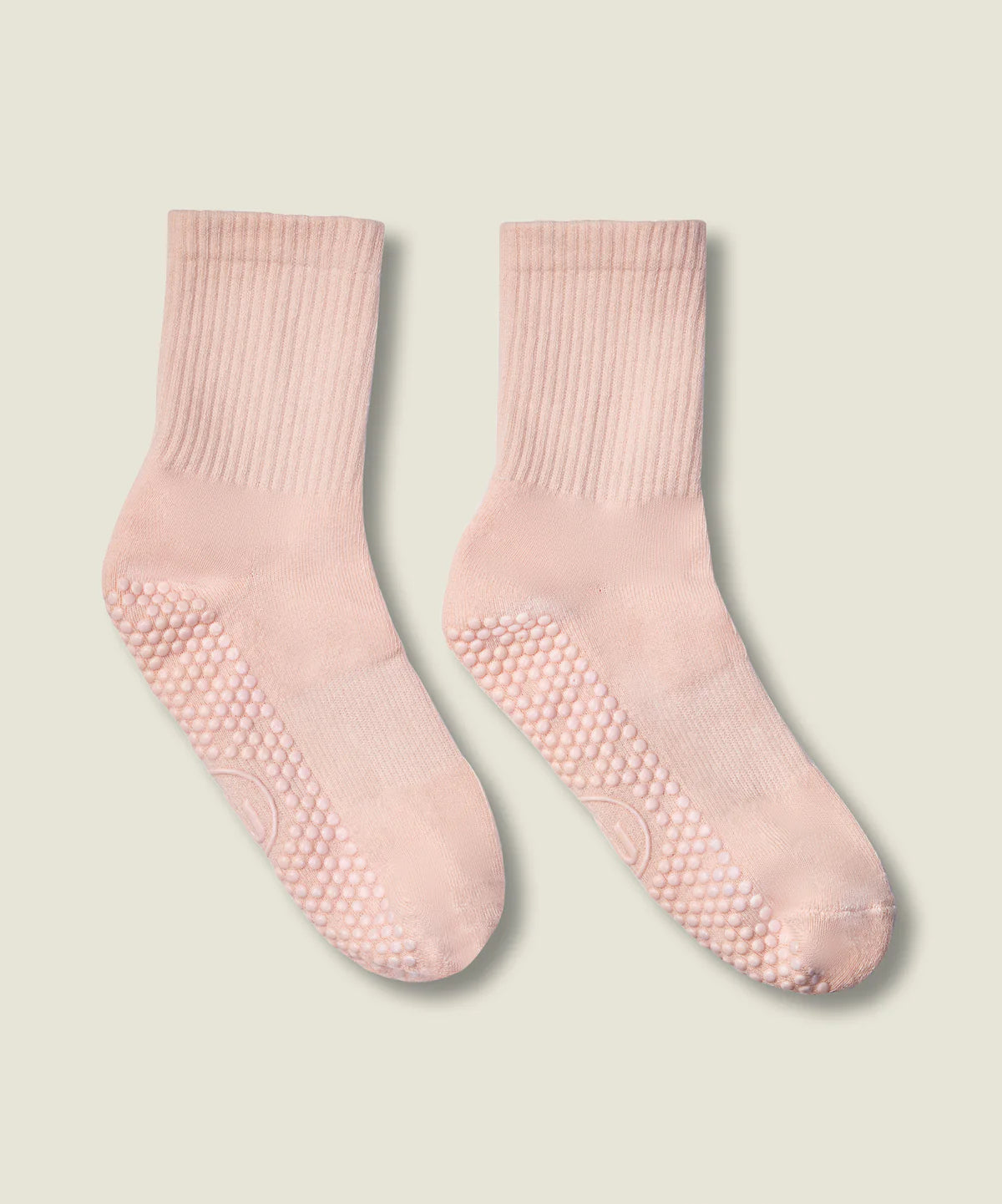 Crew Non Slip Grip Socks - Soft Pink