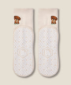 Crew Non Slip Grip Socks - Poodle Oat