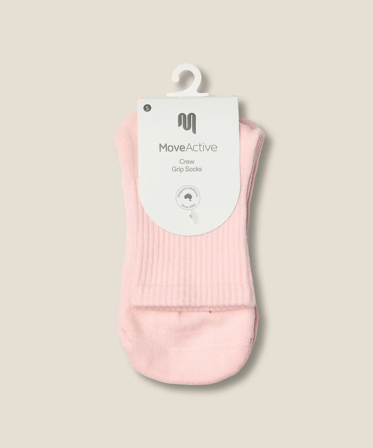 [MoveActive] Crew Non Slip Grip Socks - Sweet Pink