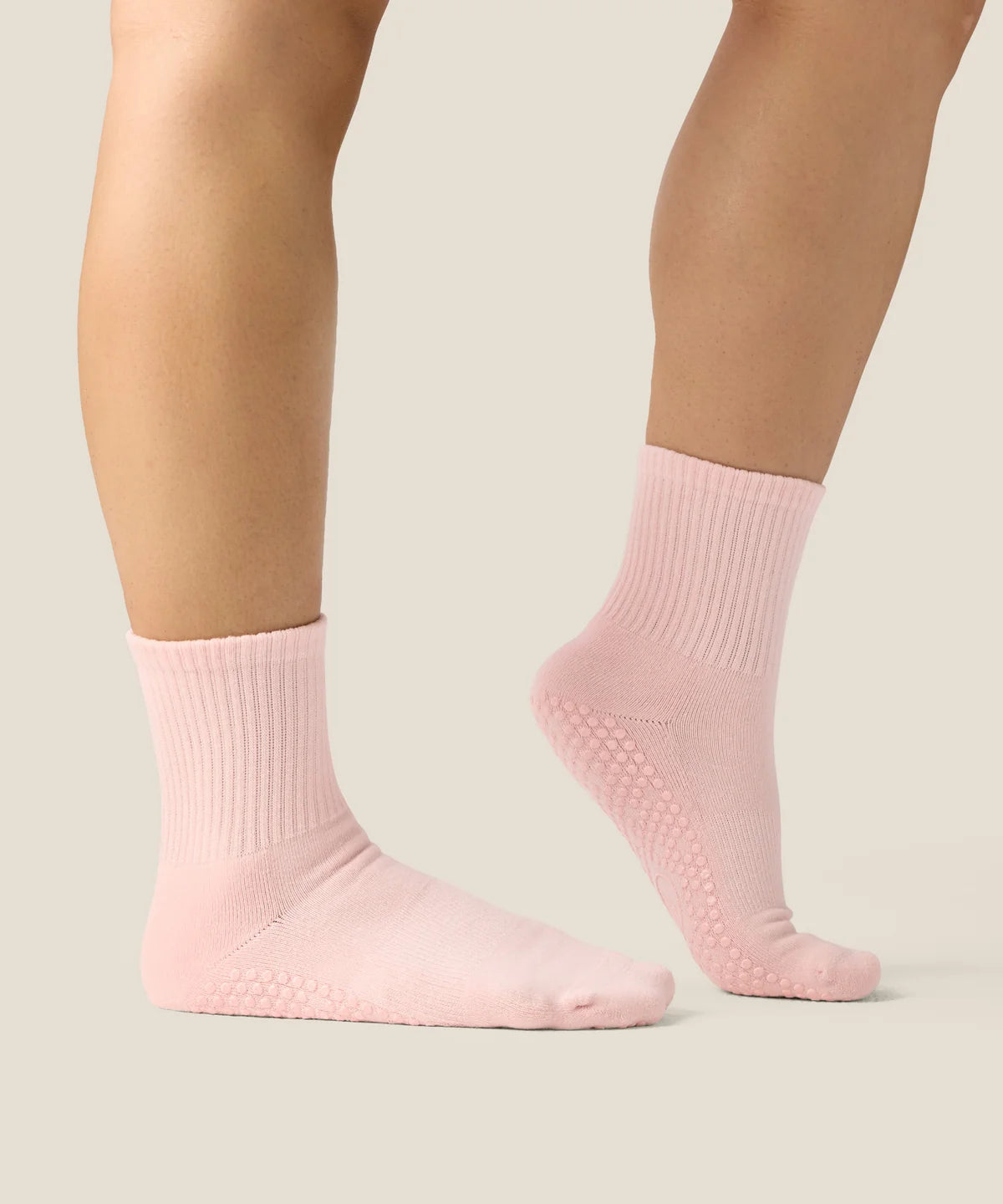 [MoveActive] Crew Non Slip Grip Socks - Sweet Pink