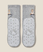 Crew Non Slip Grip Socks - Terrier Grey Marle