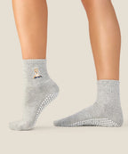 Crew Non Slip Grip Socks - Terrier Grey Marle