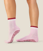 Crew Non Slip Grip Socks - Track Pink