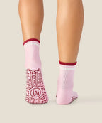 Crew Non Slip Grip Socks - Track Pink