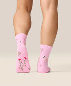 Crew Non Slip Grip Socks - Wildflower Pink