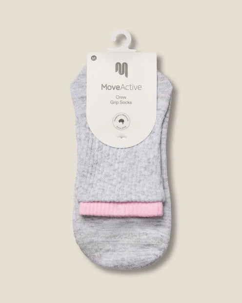 Crew Non Slip Grip Socks - Layer Grey