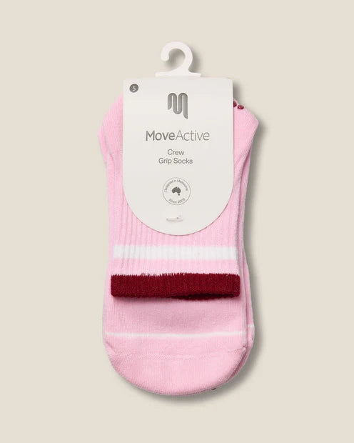 Crew Non Slip Grip Socks - Track Pink