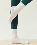 Crew Non Slip Grip Socks - Cable-Knit Ivory