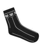 Crew Non Slip Grip Socks - Alpine Heart Midnight