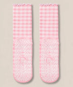 [MoveActive] Crew Non Slip Grip Socks - Picnic Check Pink