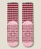 [MoveActive] Crew Non Slip Grip Socks - Picnic Check Red