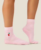 [MoveActive] Crew Non Slip Grip Socks - Raspberry Ruffle Pink
