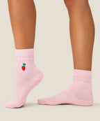 [MoveActive] Crew Non Slip Grip Socks - Raspberry Ruffle Pink