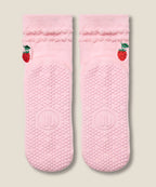 [MoveActive] Crew Non Slip Grip Socks - Raspberry Ruffle Pink