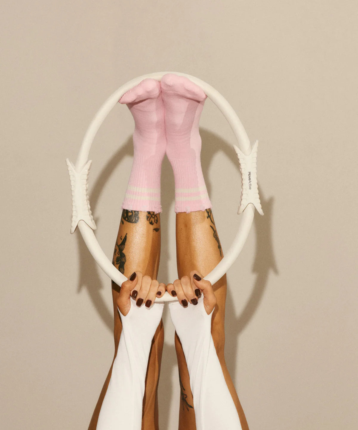 Crew Non Slip Grip Socks - Edgy Cool Pink