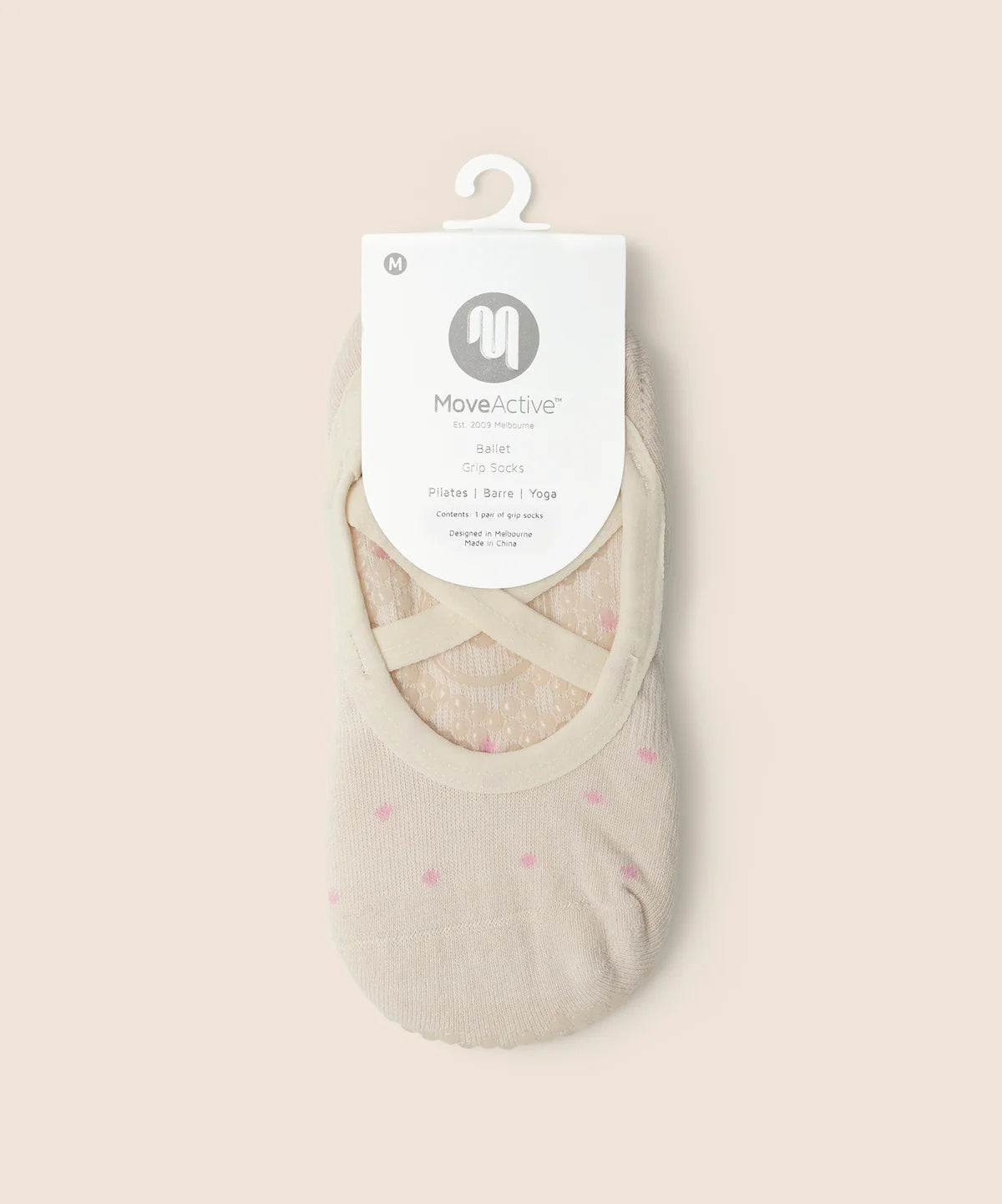 Ballet Non Slip Grip Socks - Fondant Spots