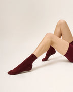 [MoveActive] Crew Non Slip Grip Socks - Cabernet