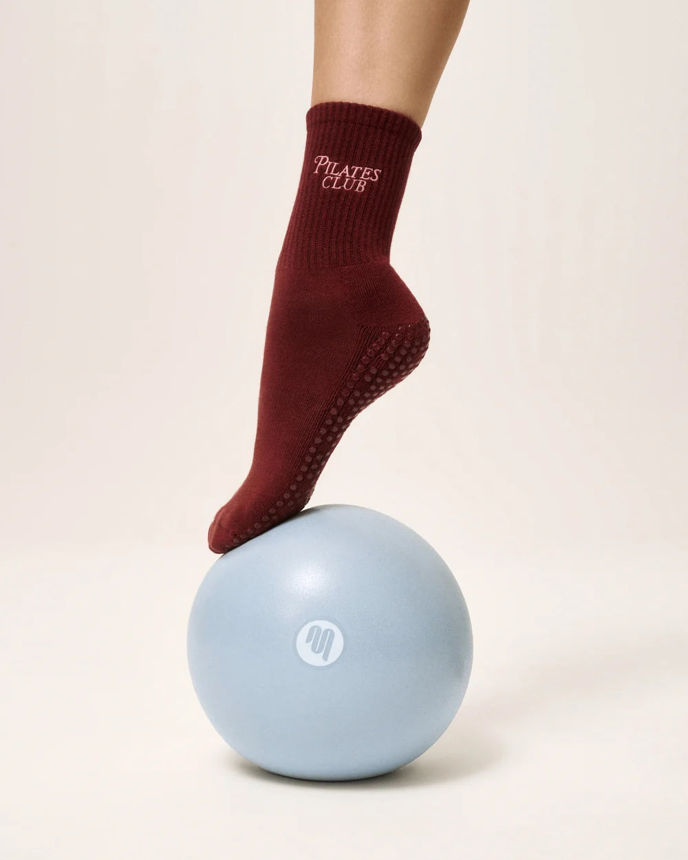[MoveActive] Crew Non Slip Grip Socks - Pilates Club Cabernet
