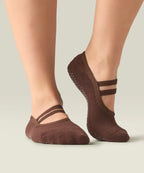 Ballet Non Slip Grip Socks - Espresso