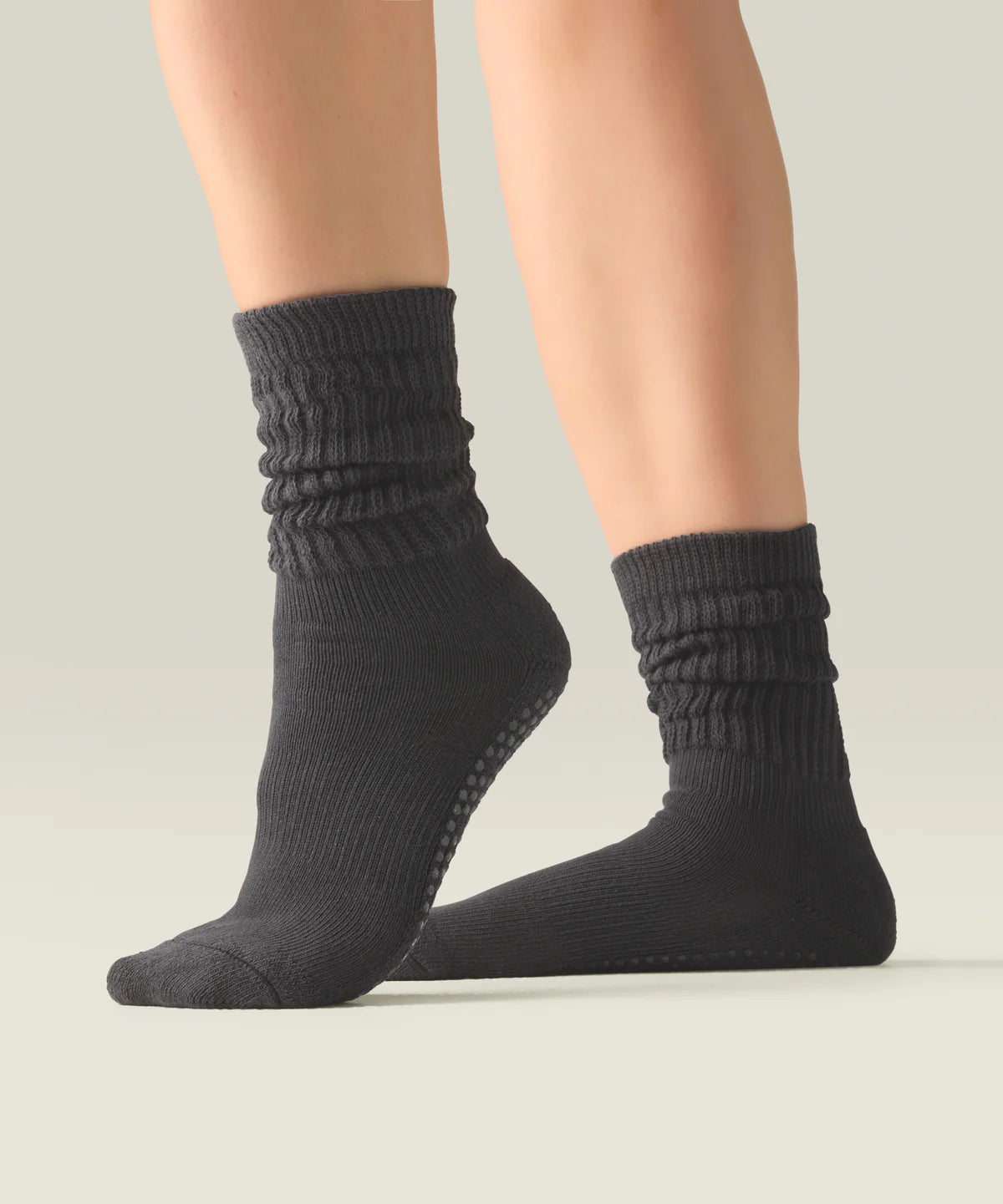 Scrunch Non Slip Grip Socks - Charcoal