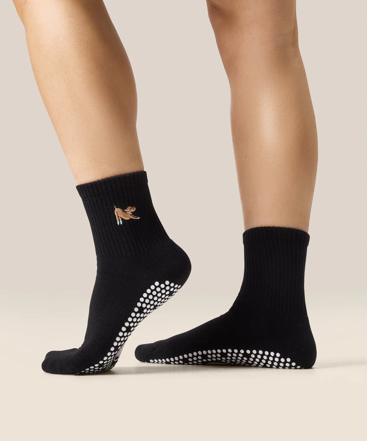Crew Non Slip Grip Socks - Pilates Pup