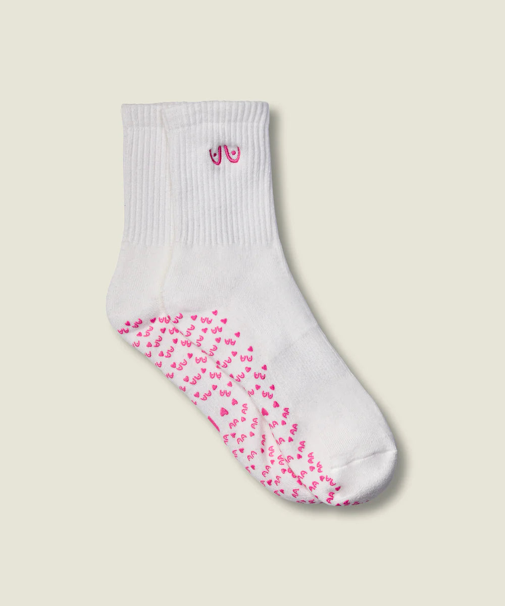 Crew Non Slip Grip Socks - Power in Pairs Ivory