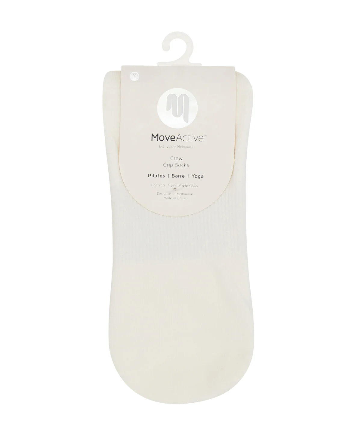Crew Non Slip Grip Socks - Signature Ivory